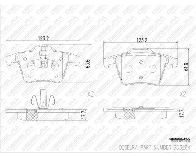 DESELRA Brake Pad Set Rear (BD3264)