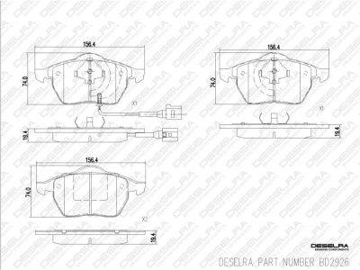 DESELRA Brake Pad Set Front (BD2926)