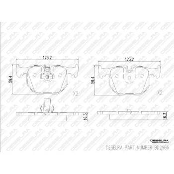 DESELRA Brake Pad Set Rear (BD2966)