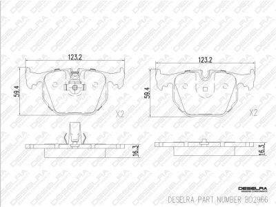 DESELRA Brake Pad Set Rear (BD2966)