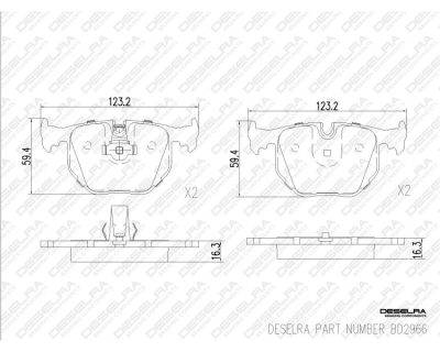 DESELRA Brake Pad Set Rear (BD2966)