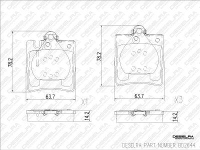 DESELRA Brake Pad Set Rear (BD2644)