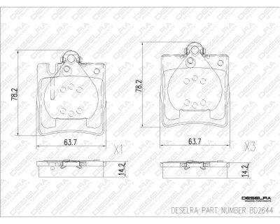DESELRA Brake Pad Set Rear (BD2644)