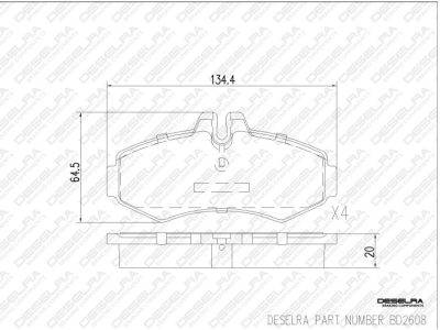 DESELRA Brake Pad Set Front (BD2608)
