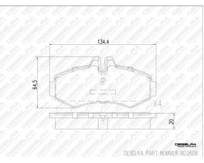 DESELRA Brake Pad Set Front (BD2608)