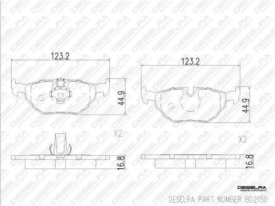 DESELRA Brake Pad Set Rear (BD2150)