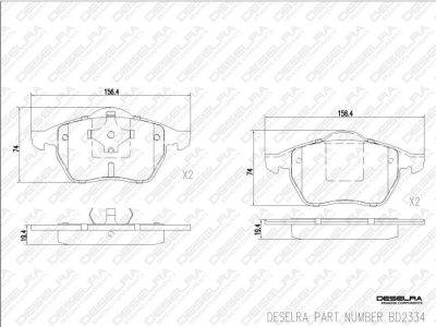 DESELRA Brake Pad Set Front (BD2334)