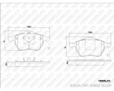 Deselra Brake Pad Set Front (bd2334) - Gregs Motor Spares