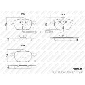 DESELRA Brake Pad Set Front (BD2646)