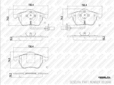DESELRA Brake Pad Set Front (BD2646)