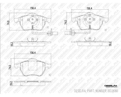 DESELRA Brake Pad Set Front (BD2646)