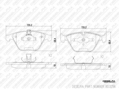 DESELRA Brake Pad Set Front (BD3256)