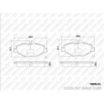 DESELRA Brake Pad Set Front (BD2828)