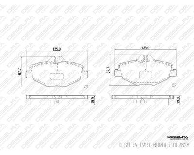 DESELRA Brake Pad Set Front (BD2828)