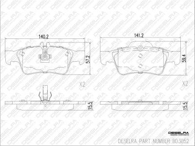 DESELRA Brake Pad Set Rear (BD3052)