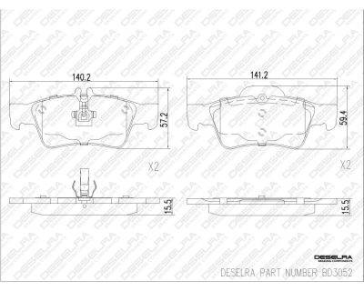 DESELRA Brake Pad Set Rear (BD3052)