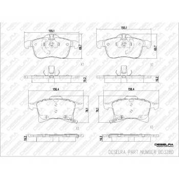 DESELRA Brake Pad Set Front (BD3280)