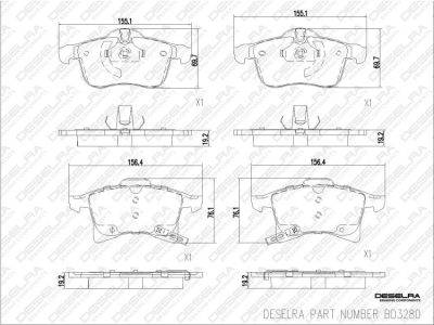 DESELRA Brake Pad Set Front (BD3280)