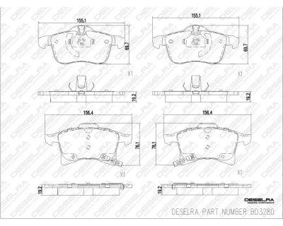 DESELRA Brake Pad Set Front (BD3280)