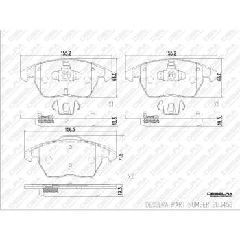 DESELRA Brake Pad Set Front (BD3456)