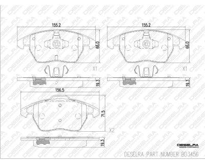 DESELRA Brake Pad Set Front (BD3456)