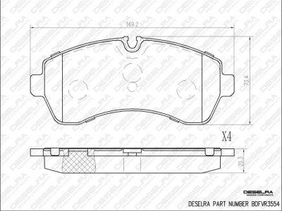 DESELRA Brake Pad Set Front (BDFVR3554)