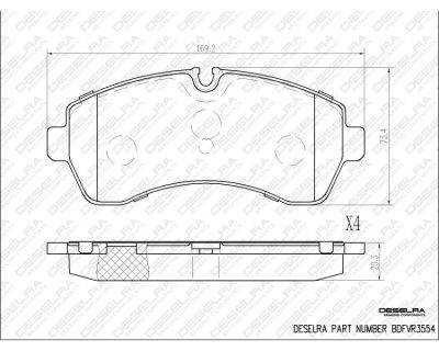 DESELRA Brake Pad Set Front (BDFVR3554)