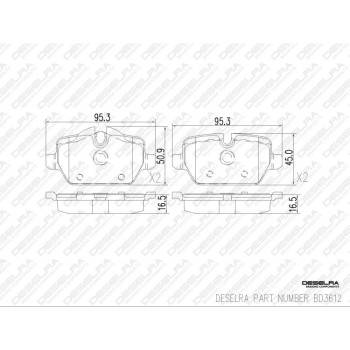 DESELRA Brake Pad Set Rear (BD3612)
