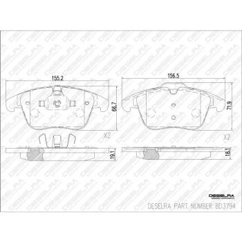 DESELRA Brake Pad Set Front (BD3794)