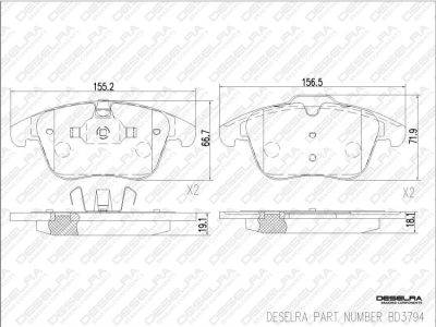 DESELRA Brake Pad Set Front (BD3794)