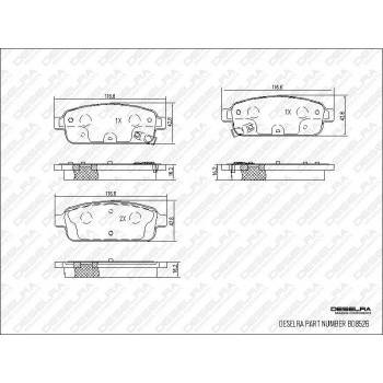 DESELRA Brake Pad Set Rear (BD8526)
