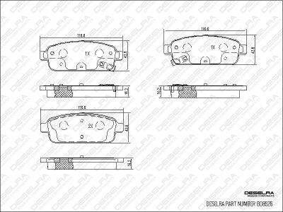 DESELRA Brake Pad Set Rear (BD8526)