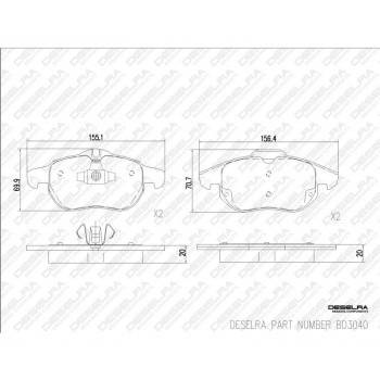 DESELRA Brake Pad Set Front (BD3040)
