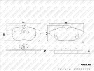 DESELRA Brake Pad Set Front (BD3040)