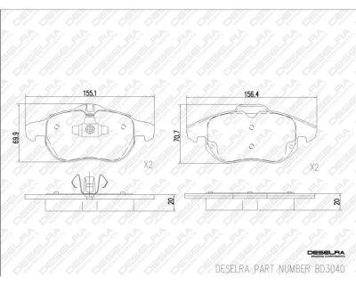 DESELRA Brake Pad Set Front (BD3040)