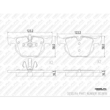 DESELRA Brake Pad Set Rear (BD3616)