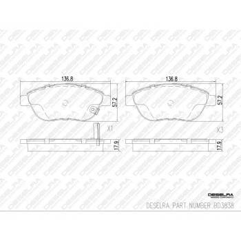 DESELRA Brake Pad Set Front (BD3838)