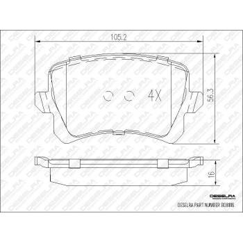 DESELRA Brake Pad Set Rear (BD8116)