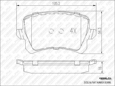 DESELRA Brake Pad Set Rear (BD8116)
