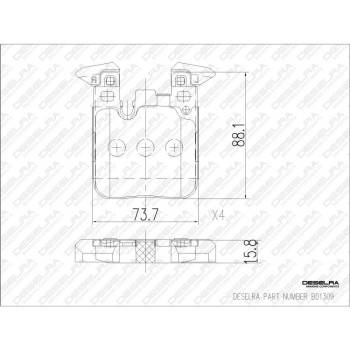 DESELRA Brake Pad Set Rear (BD1309)