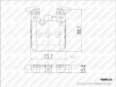 DESELRA Brake Pad Set Rear (BD1309)