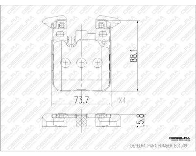 DESELRA Brake Pad Set Rear (BD1309)