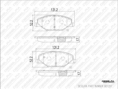 DESELRA Brake Pad Set Front (BD1251)