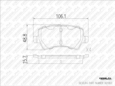 DESELRA Brake Pad Set Rear (BD1063)