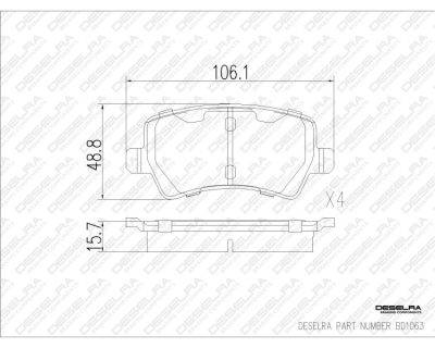 DESELRA Brake Pad Set Rear (BD1063)
