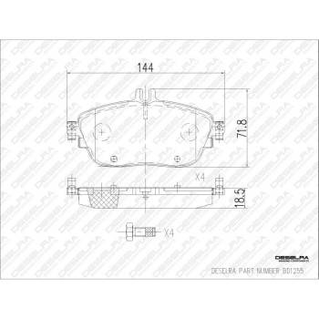 DESELRA Brake Pad Set Front (BD1255)