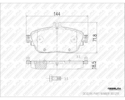DESELRA Brake Pad Set Front (BD1255)