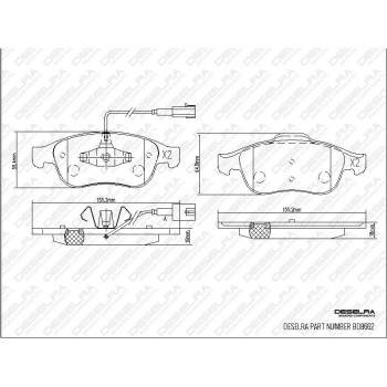 DESELRA Brake Pad Set Front (BD8662)