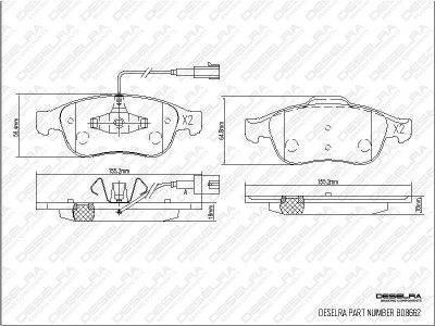 DESELRA Brake Pad Set Front (BD8662)