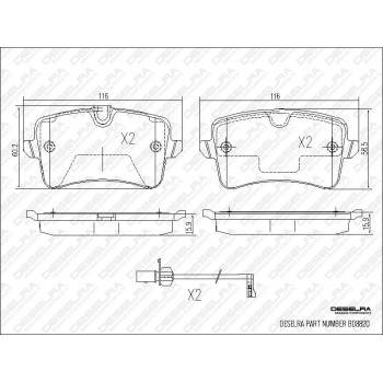 DESELRA Brake Pad Set Rear (BD8820)